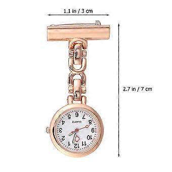 Chic Nurse Watch Brooch with Pin Clip Medical Nurse Pocket Hanging Watch Retro Pocket Watch Gift (Rose Gold)