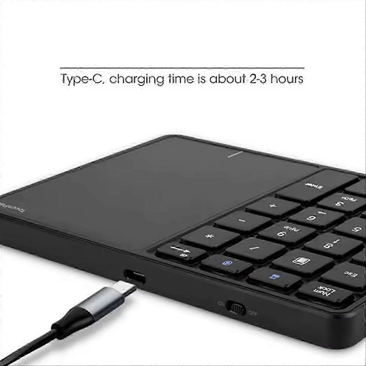 USB+Bluetooth Numeric Keypad with Touchpad Wireless Digital Keyboard OP