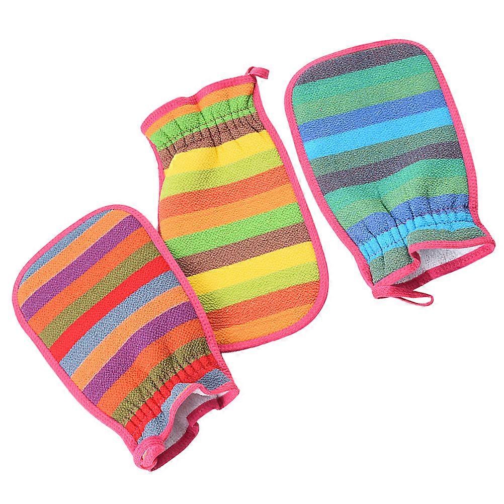Rubbing Bath Gloves Exfoliating Bath Mitt for Bathing 3Pcs Assorted Color