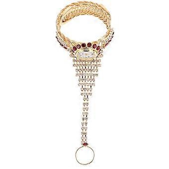 Rhinestone Ring Bracelet Watch Bracelet Watch Rhinestone Ring Bracelet Red