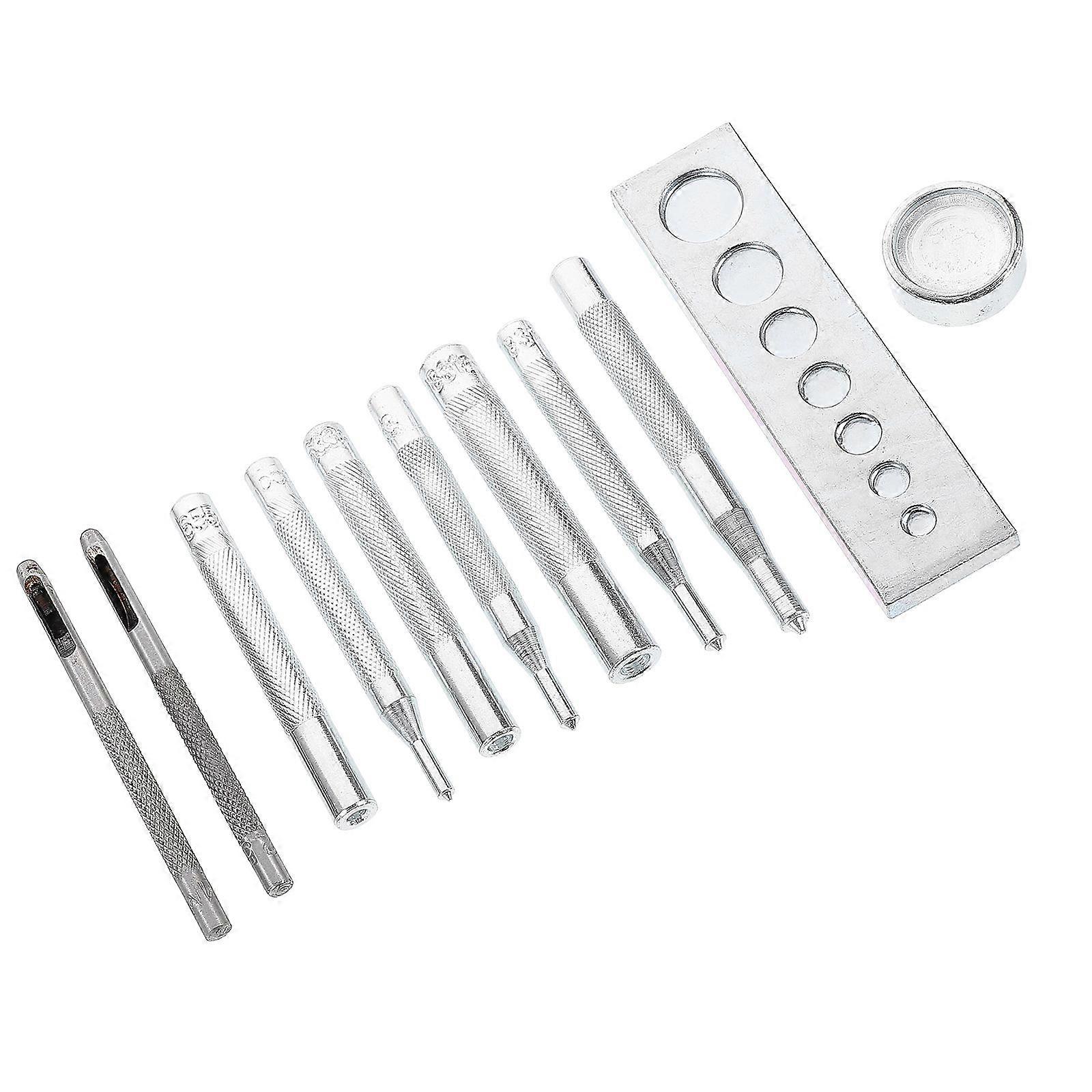 Silver Snap Fastener Tool Kit for Snap Button Installation 11Pcs Set