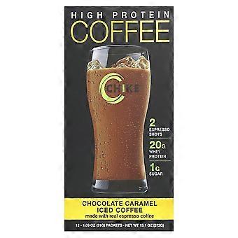 Chike Nutrition, High Protein Iced Coffee, Chocolate Caramel, 12 Packets, 1.09 oz (31 g) Each
