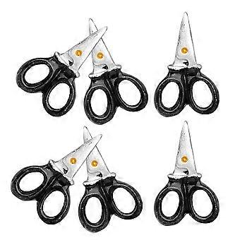 Tiny Doll House Miniature Scissor Set for Decor 12Pcs Resin Black