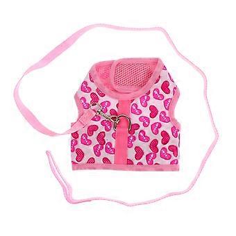 Dog Mesh Harness Vest for Outdoor Activities Pink Cloth