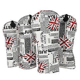 Golf Covers Driver 1 3 5 U Headcovers 4 Piece Set Union Jack Newspaper