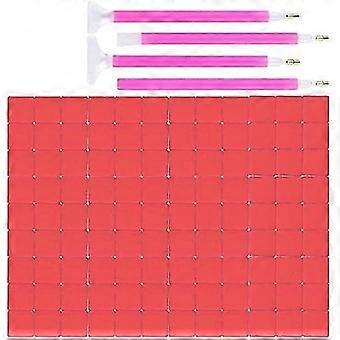 100 stykker DIY Maleri Lim Ler Diamant Maleri Lim Ler med 4 Størrelse 5D Diamant Maleri Pen Boring 2cm X 2cm
