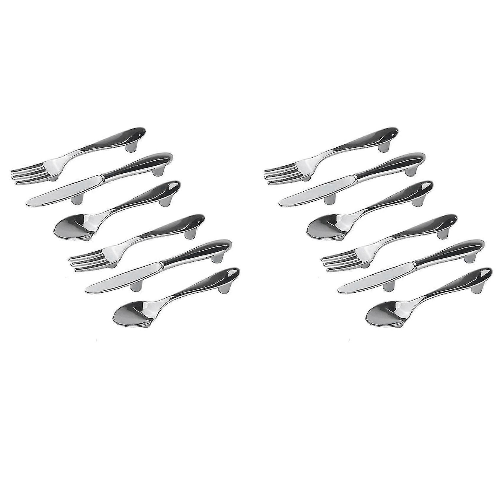 6pc Knife Spoon Compatible Withk Kitchen Cabinet Closet Drawer Pull Handles Knobs