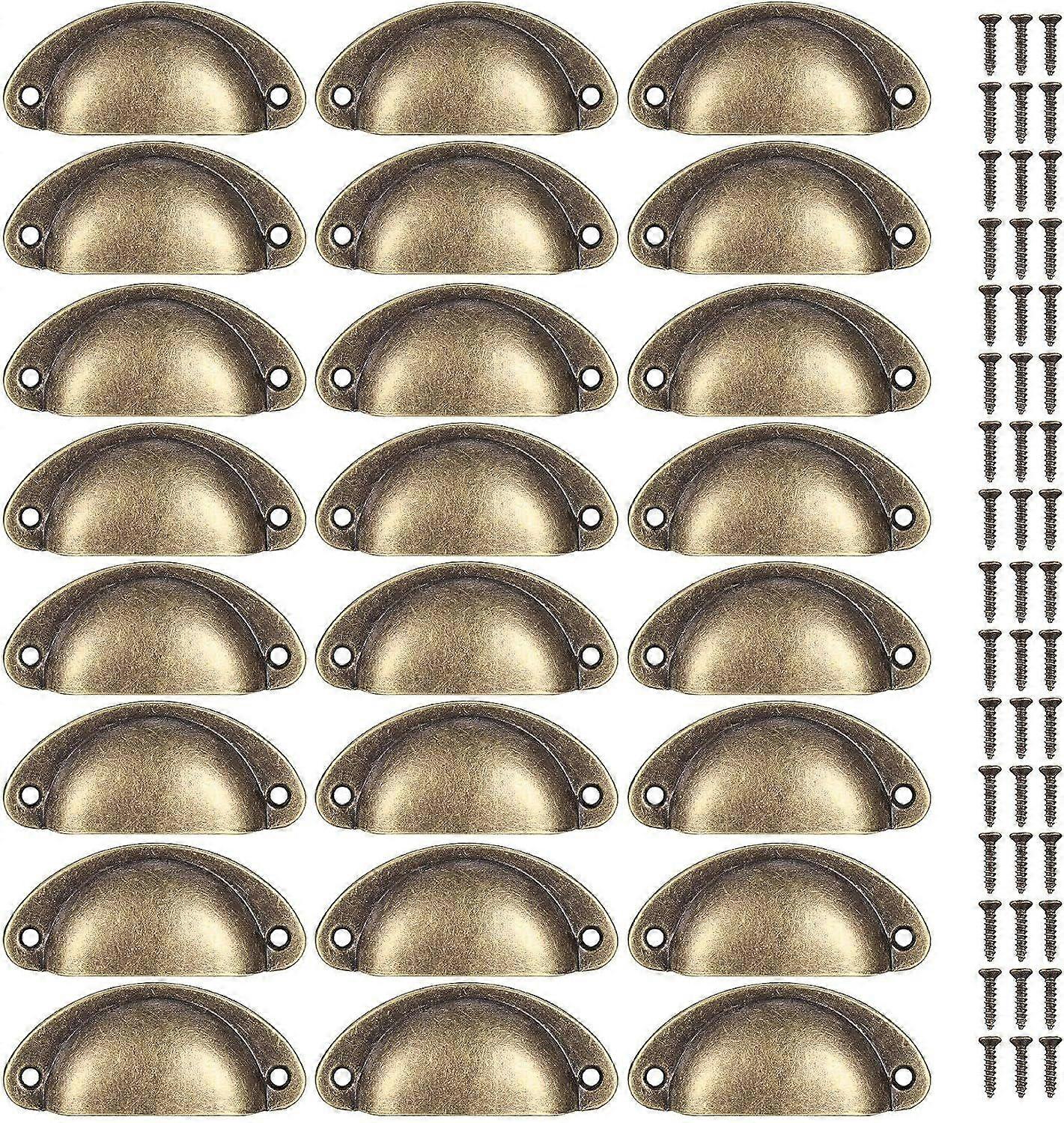 Dww-24pcs Vintage Shell Knobs, Half-Round Drawer Pulls, Furniture Knobs, Door Drawer Knobs, Shell Knobs for Kitchen, Cabinets with Screws (48pcs)