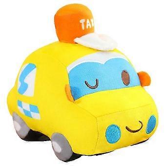 Soft Cartoon Taxi Plush Toy Doll  Cute Stuffed Car Vehicle Pillow for Kids, Decorative Plush Cushion with Police and Fire Truck Style, Fun Cartoon Des