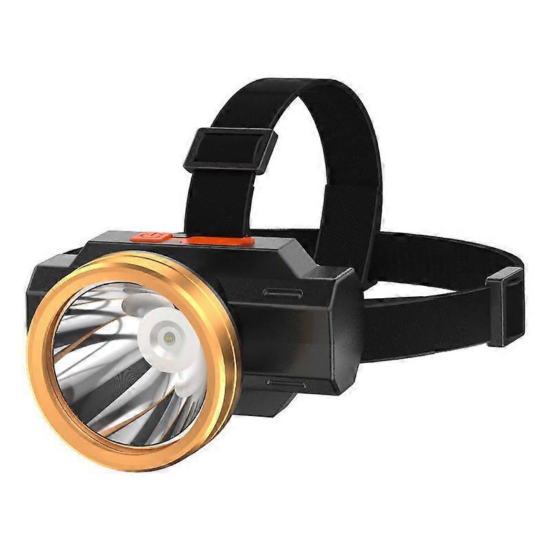 USB Rechargeable LED Headlamp - Adjustable Focus, Waterproof, Black