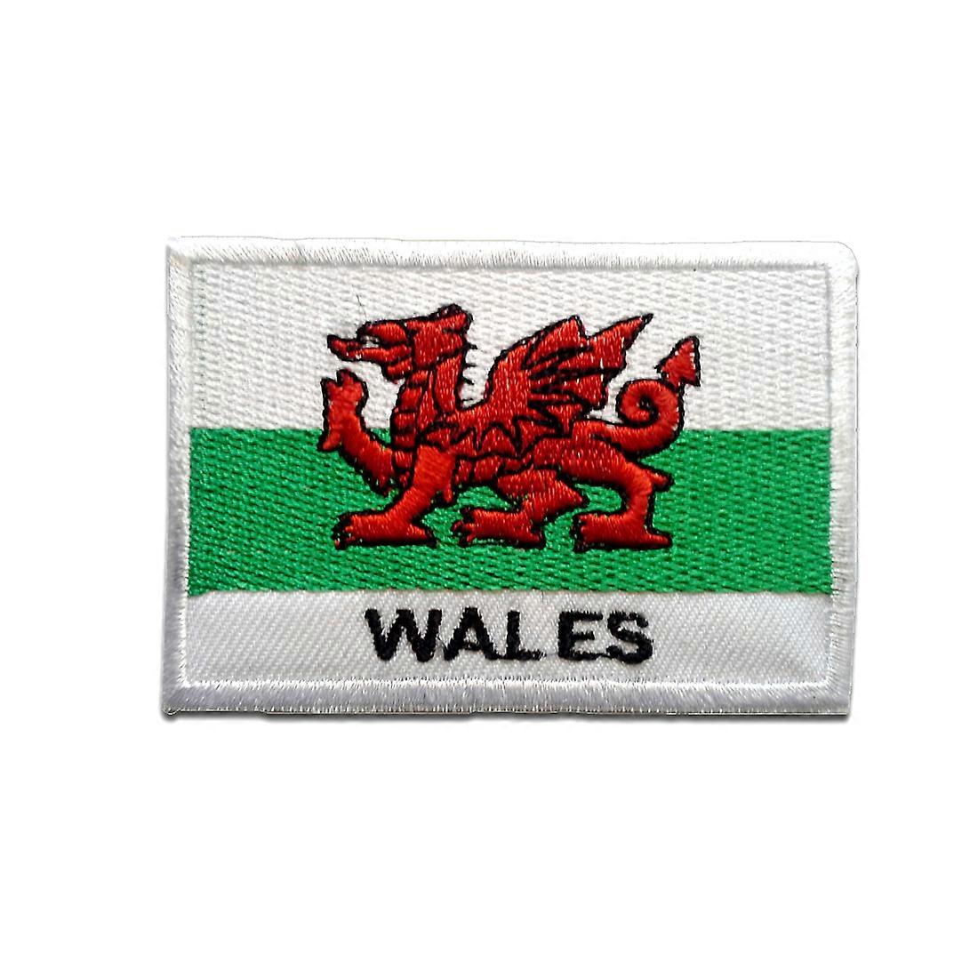 Patch / Iron-on patch - Wales flag flag - white - 5.3cm x 7.5cm - patch patches
