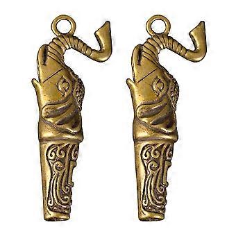 Keychain Whistle Pendant Elephant Shape Copper Whistle for Teacher 2Pcs