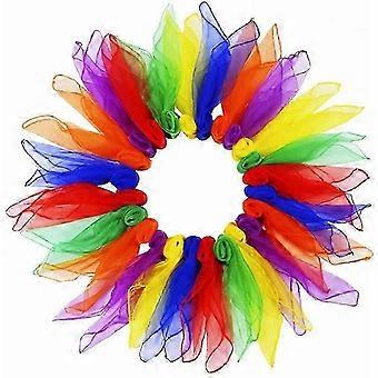Set di sciarpe da giocoleria da 24 pezzi per spettacoli di danza, ginnastica e bambini - Panni per danza del ventre 60x60 cm (multicolore)