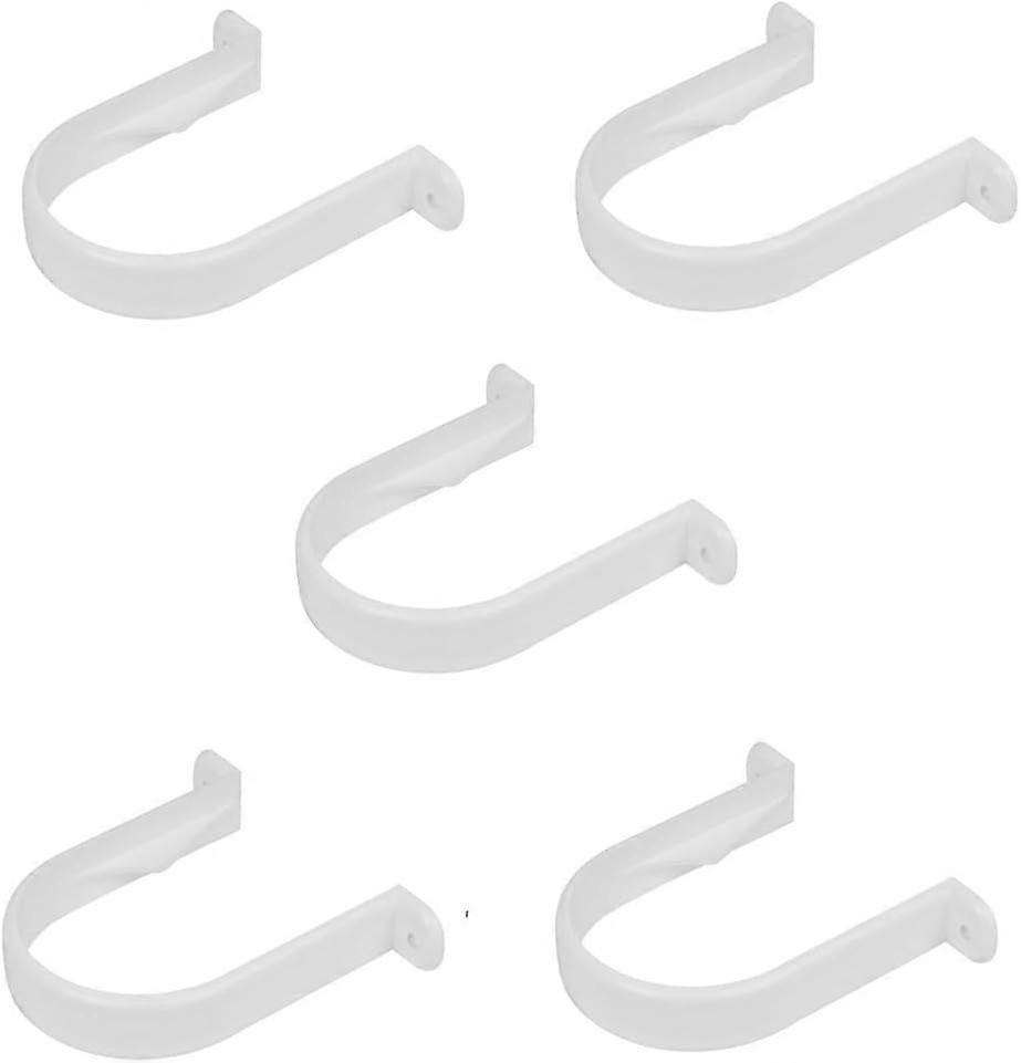 Downpipe Brackets - Round Drain Pipe Clips - 5 Pack White