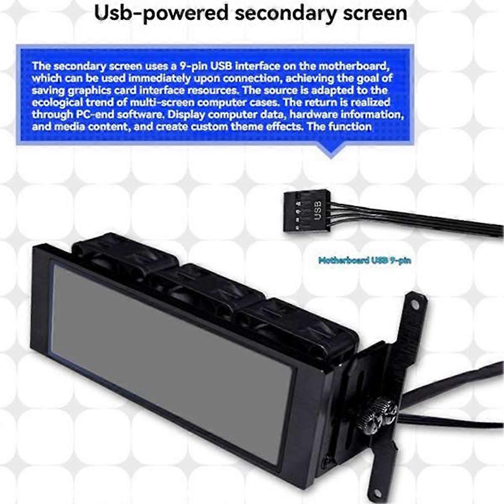 4.6-Inch Screen Memory Cooler IPS-LCD Screen/Motherboard USB 9Pin&Fan 3Pin Interface/Custom Background