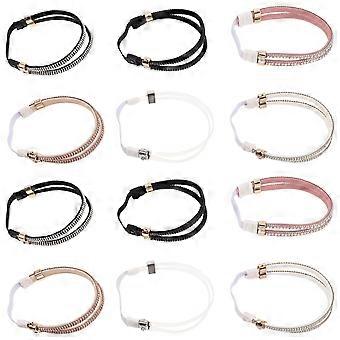 6 par høye hæler elastiske skobånd avtakbare rhinestone skostropper for sandaler tøfler høye hæler løse sko tilbehør