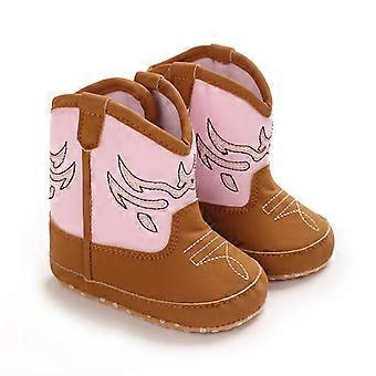 Infant First Walker Shoes Cute Embroidery Western Cowgirl Boots Baby Booties Soft Sole