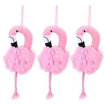 Lovely Flamingo Bath Flower Bath Balls for Kids 3Pcs Pink Use