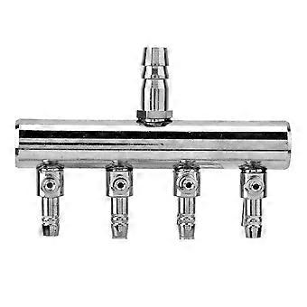 Stainless Steel Aquarium Fish Tank Air Flow 8mm Turn to 4mm Splitter Control Valve(4 way)
