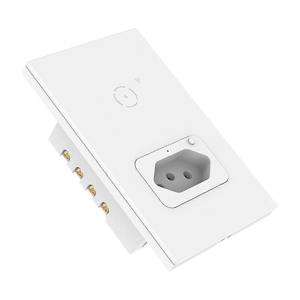 Tuya WiFi Smart Light Switch with Socket Brazil Smart Home Wall Switch Work Smart Pane Switch and Socket BR Plug