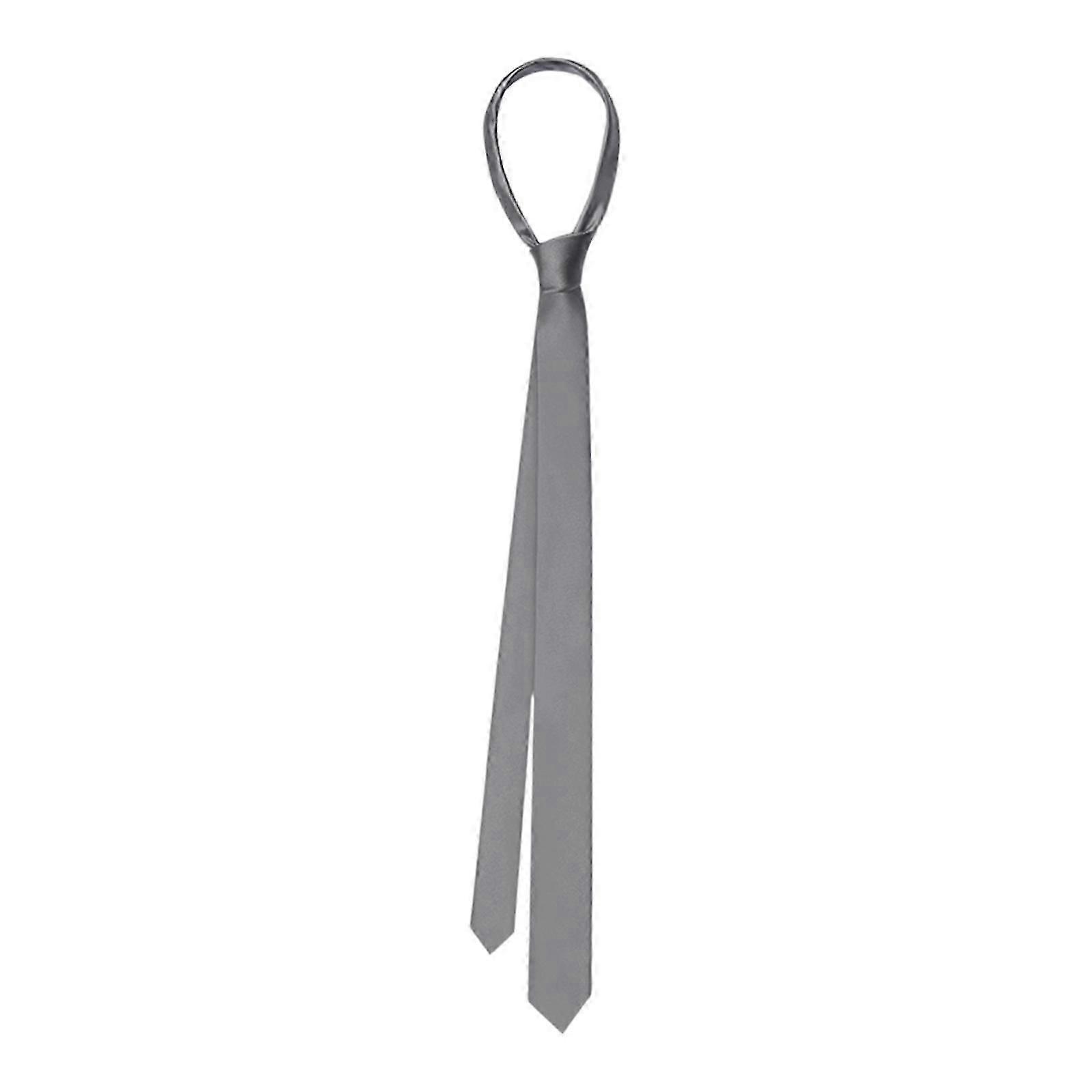 Trendy Solid Color 3.5Cm Thin Tie Soft Polyester Photo Props Accessory For Professionals Students 3