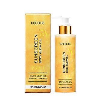 EELHOE Gold Protective Body Glow Oil, hydraterende, stralende UV-isolatiebehandeling voor het lichaam en gezicht