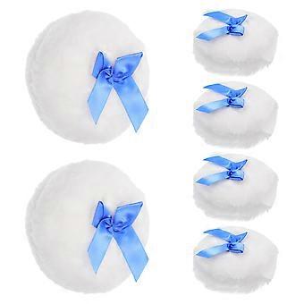 6Pcs Baby Powder Puff Soft Makeup Applicator White Plush for Sensitive Skin