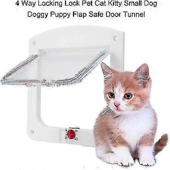 Cat Flap Door - Porta scorrevole di protezione delle finestre della porta in vetro, porta a ribalta per 4 vie di blocco per porte esterne interne