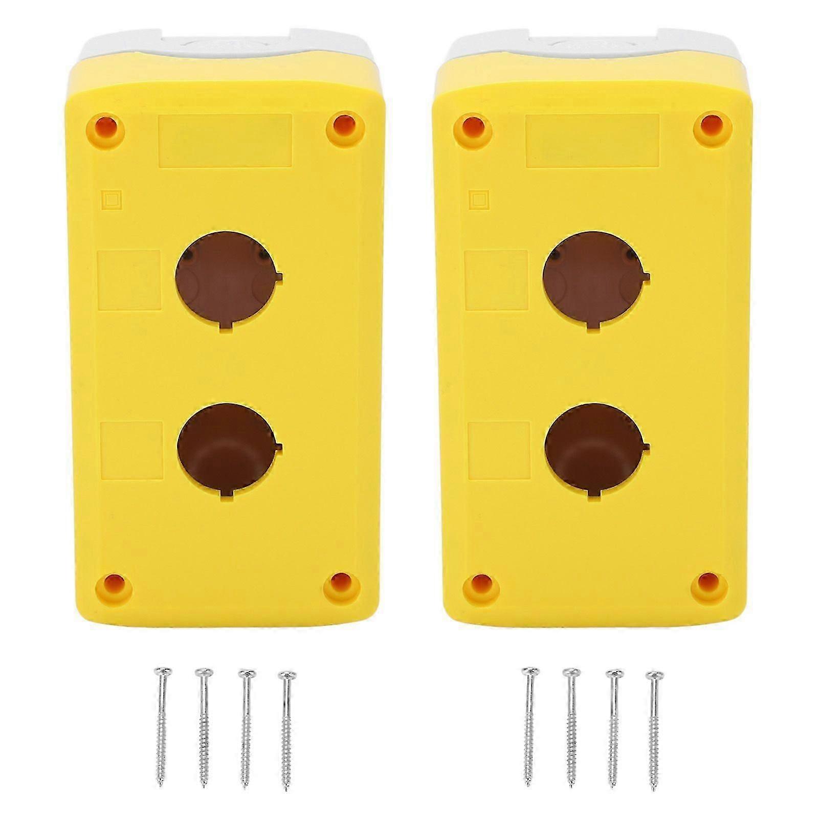 2 Sets Push Button Box Switch Case Control Station Shell Waterproof 2 Holes compatible with Machine