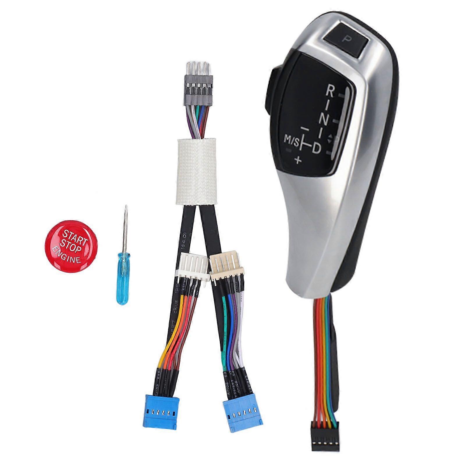 LED Automatic Gear Shift Knob Left Drive Side Red Button Smooth Replacement for X3 E83 2004?2010 Electrosilvering