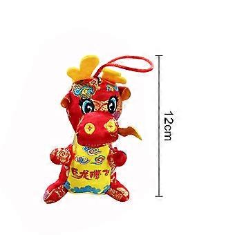 Kawaii Cartoon Draak Pluche Pop 2024 Mascotte Speelgoed, Zacht Knuffelkussen - Chinese Dierenriem Draak Ornament voor Kinderen, Nieuwjaarscadeau en Feestdagcadeau