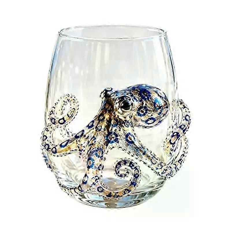 Handcrafted Blue Ringed Octopus Wine Glass