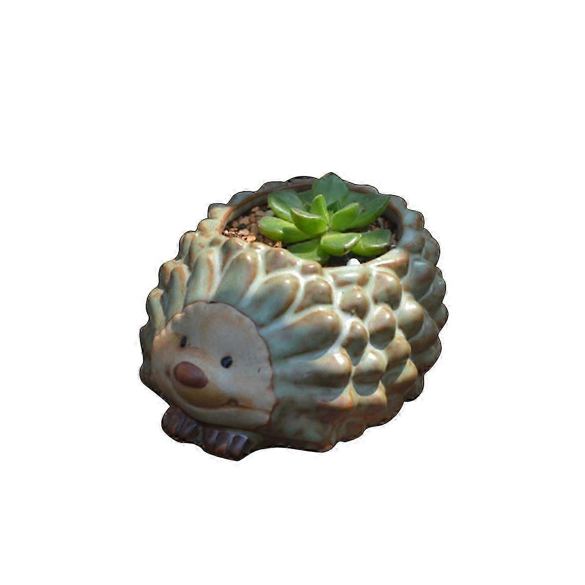 Succulent-Sized Hedgehog Resin Pot