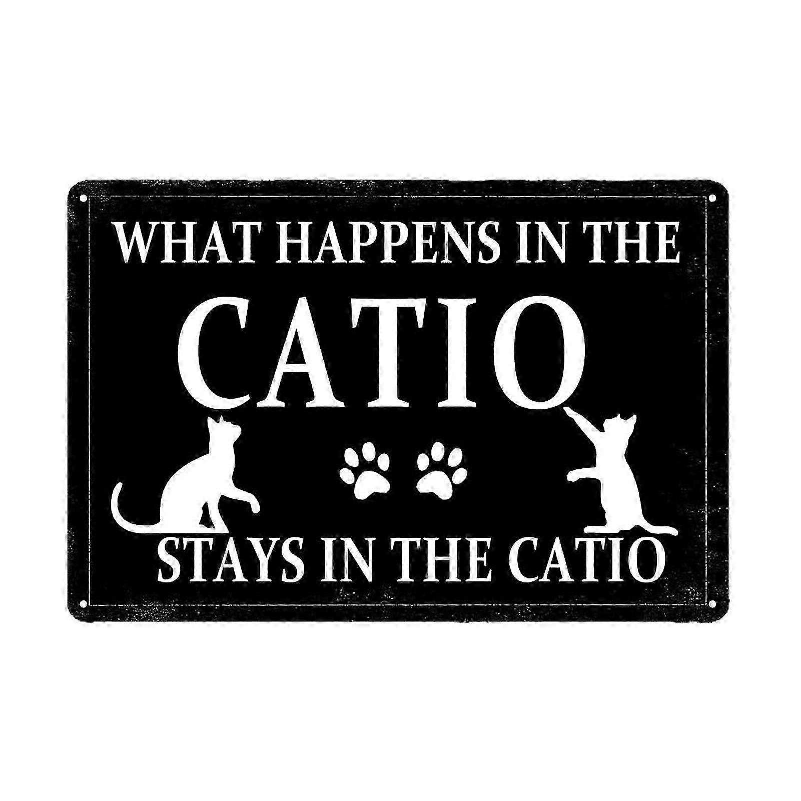 Black White Cat Catio Sign