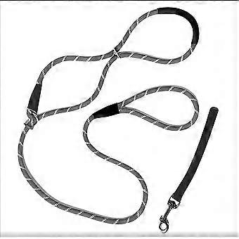 Adjustable Nylon Reflective Dog Leash with Anti-Bite Muzzle, Anti-Pull Explosion-Proof Traction Rope for Medium Large Dogs