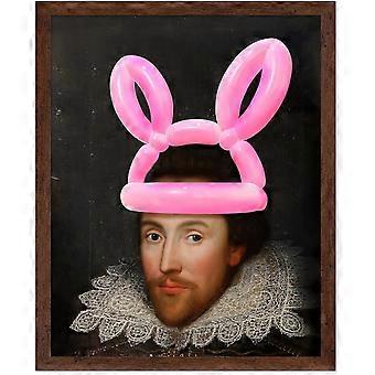 Balloon Print Shakespeare Wooden Jigsaw Puzzles Altered Pop Art Rabbit Ears Gift for Men  Women Funny Decor for Dorm, Living Room or UE2081