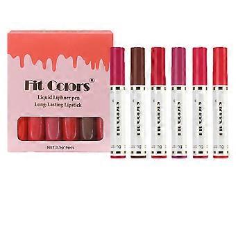 6-Piece Lip Liner Pen Set, 3.5g Each, Assorted Colours for Defined Lip Makeup