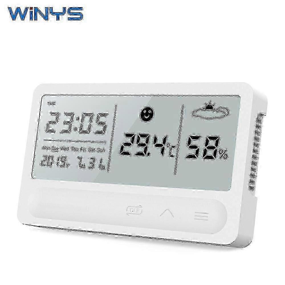 Multifunctional Large Touch Screen Digital Weather Clock, With Indoor Temperature And Humidity Sensor.