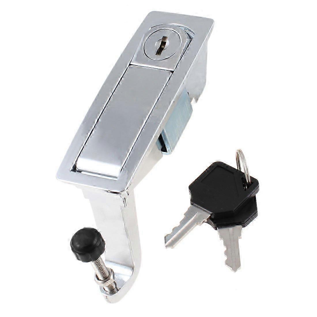 Cabinet Lock with Keys, Rectangular Metal Security Lock compatible with Electrical Panel, Secure Recessed Design