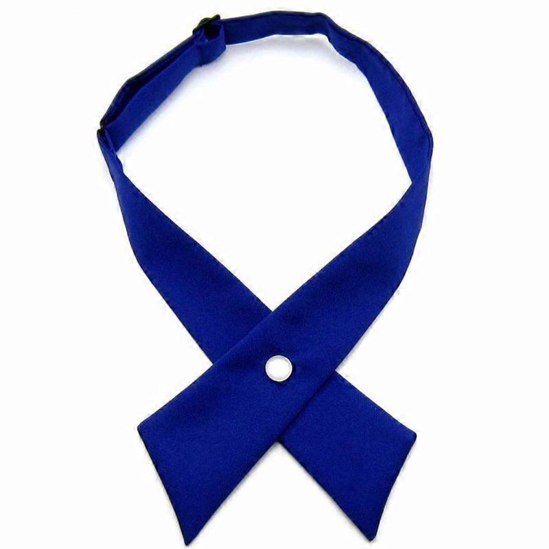 Fashion Cross Bow Tie Adjustable Solid Color Polyester Wedding Party