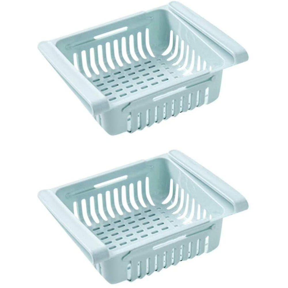 2 Pack Retractable Drawer Storage Boxes For Refrigerators