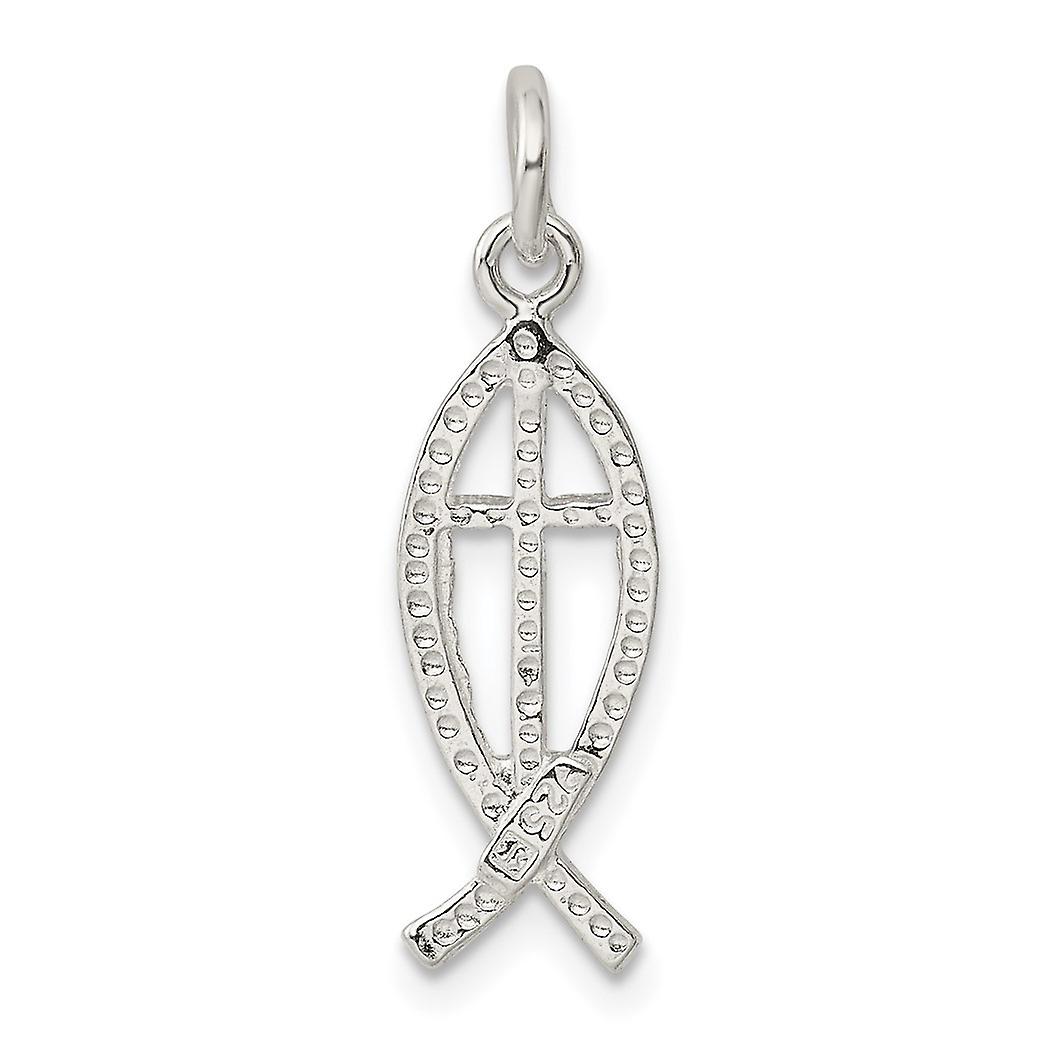 Pendentif Poisson En Argent Sterling 925 Oxydé - Artisanal Inde - Machli Matasya
