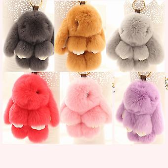 Porte-clés En Fourrure De Lapin Rose Clair - Charm Sac à Main - Licorne/bunny - Fait Main - Neuf Sans étiquette