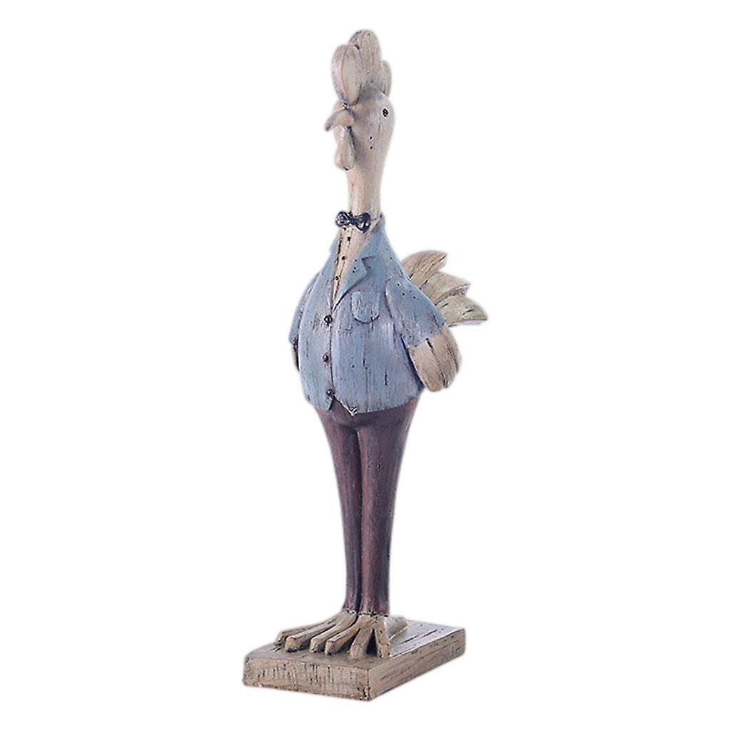 Handmade Chicken Statue Ornament Figurine Animal for Indoor 8x13.5x31cm