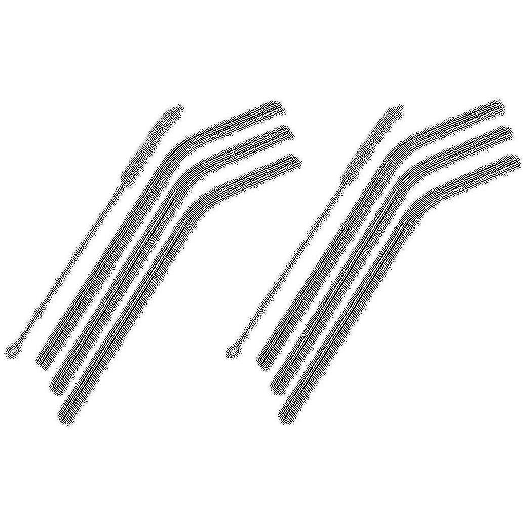 6 Stück wiederverwendbare Edelstahl Metall Trinkhalm wiederverwendbare Strohhalme + 2 Reinigungsbürsten Kit