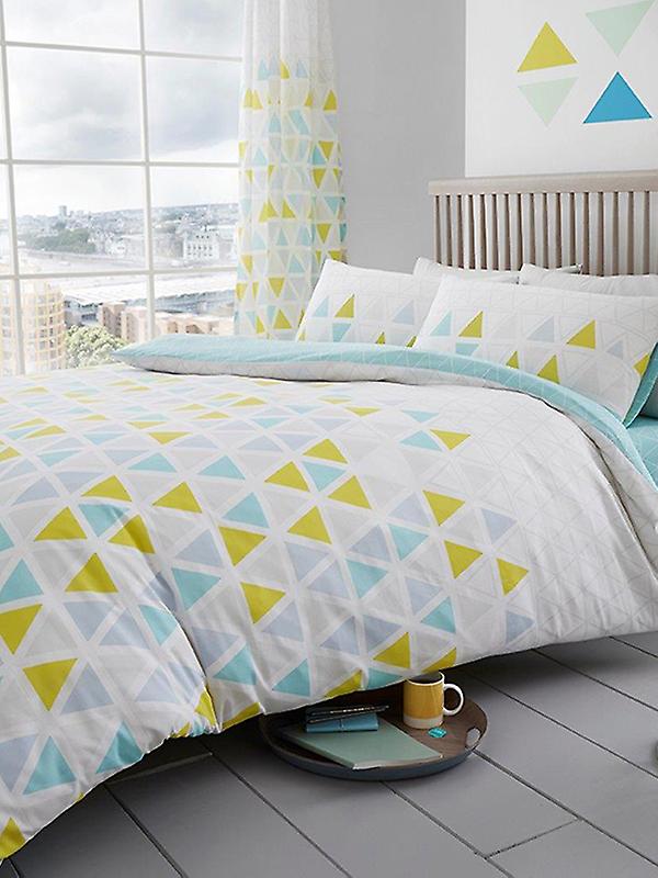 Couverture de couette triangle géométrique et ensemble de taie d'oreiller
