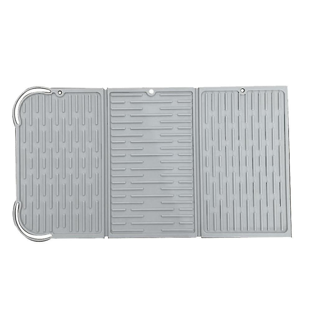 Big Silicone Dish Drying Mat Drainer Mat Protection Grey