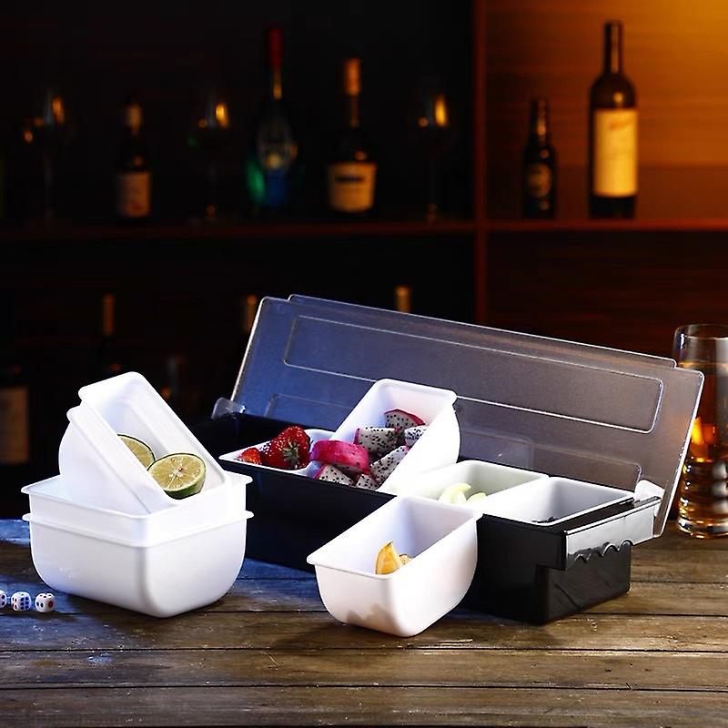 Iced Condiment Serving Containers Refrigerated Decorative Tray Bar Rack