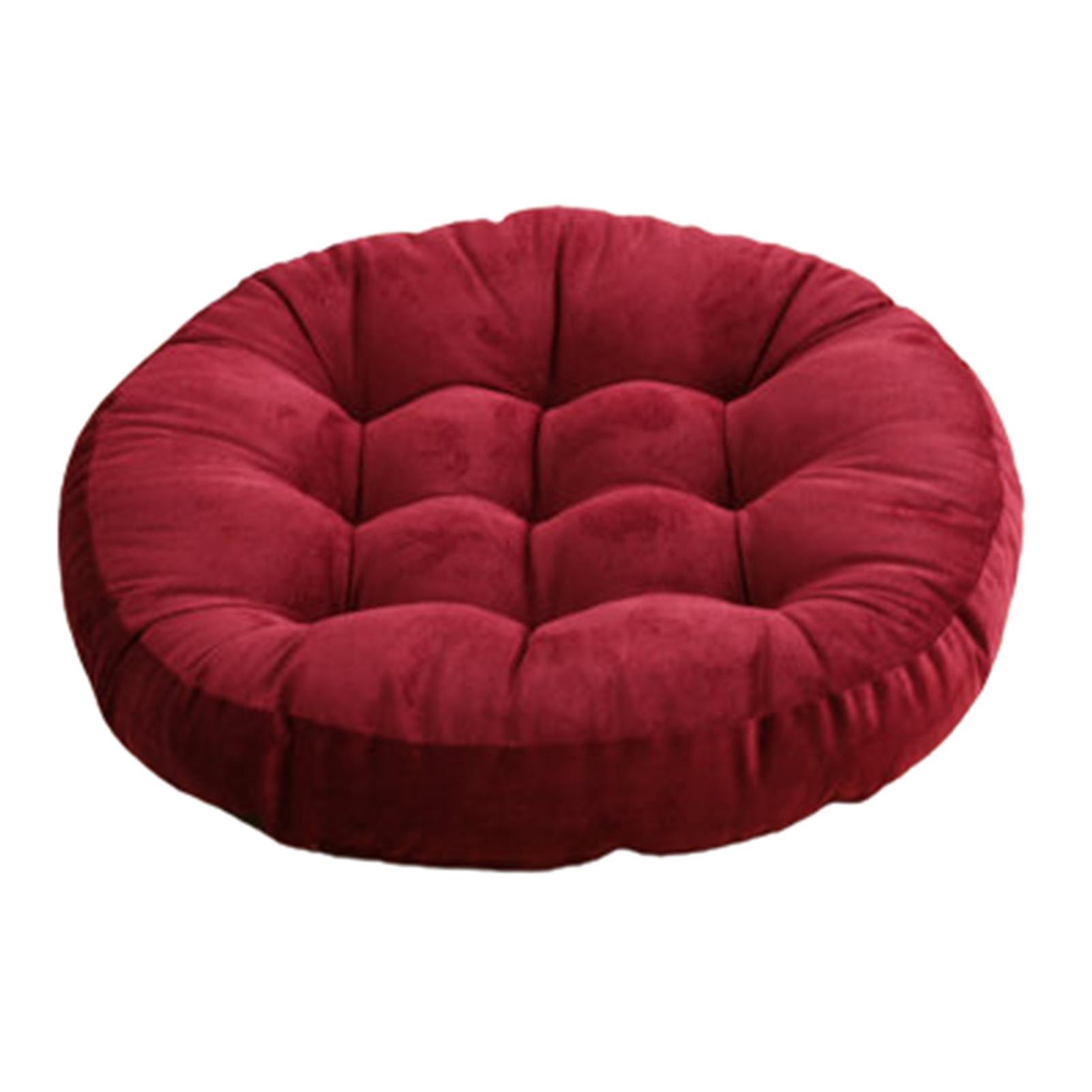 Stuffed Cushion Japanese Style Breathable Round Comfortable Corduroy Seat Cushion For Daily Use
