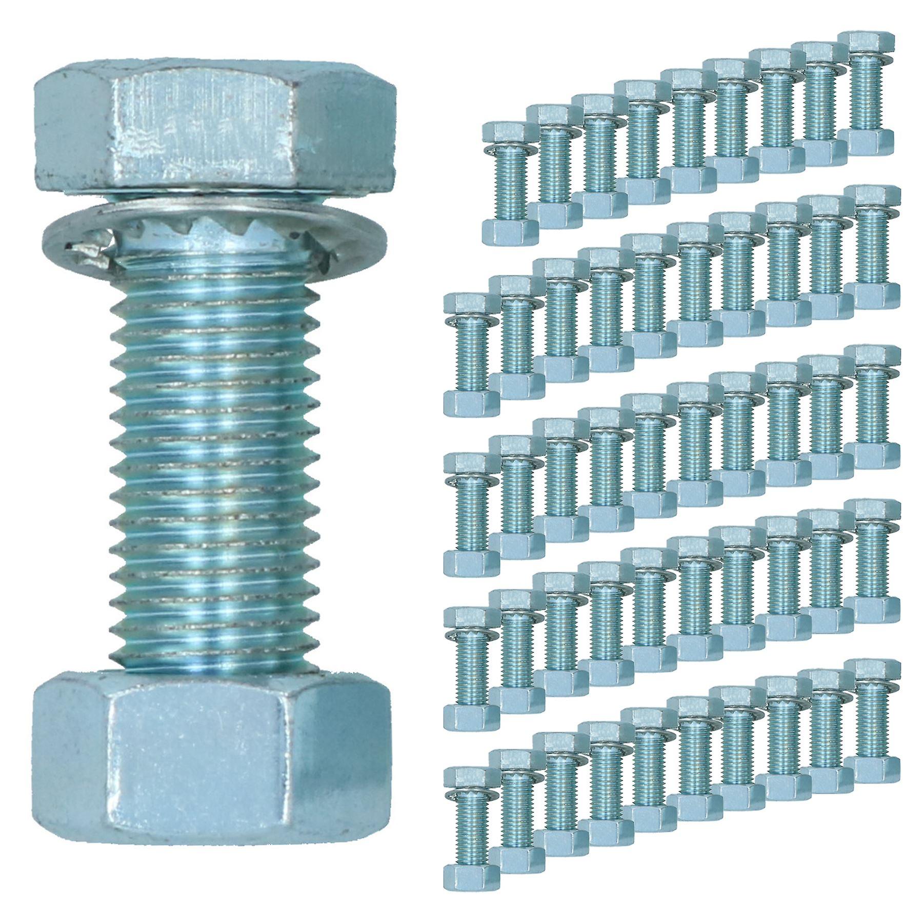 M16 (16mm) x 45mm High Tensile Tow Bar Ball Fixing Bolts Washers + Nuts 50 Pack